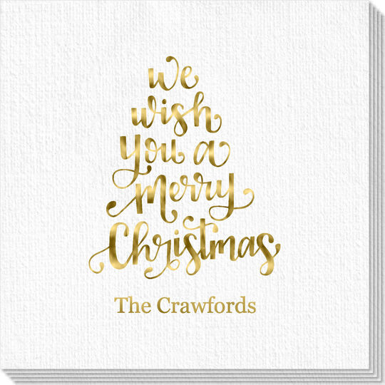 Hand Lettered We Wish You A Merry Christmas Luxury Deville Napkins